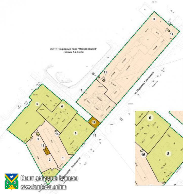 Проект межевания ООПТ &laquo;ПП &laquo;Москворецкий&raquo;, внут. проездом, ул. Маршала Тимошенко (ЗАО). 2
